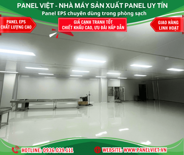 Panel EPS 100mm làm phòng sạch thực phẩm