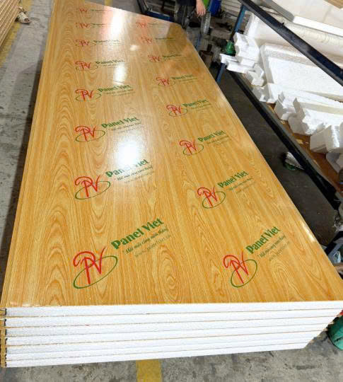 panel vân gỗ làm vách